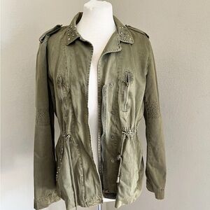 NEW Women's Olive Green Studded Millitary Millennial Jacket